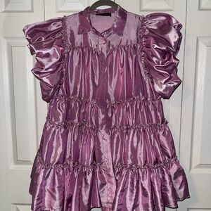 AKIRA Shimmering Pink Satin Dress